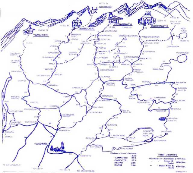 map-of-chardham-yatra